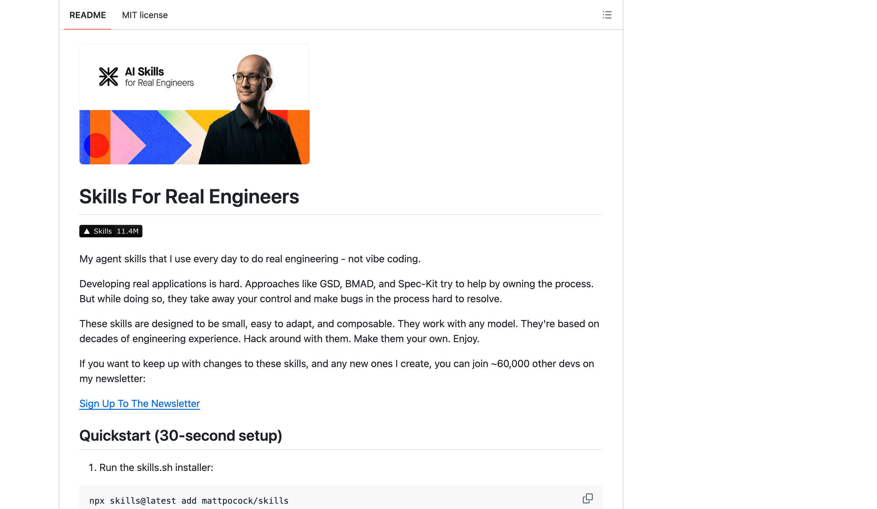 mattpocock/skills README